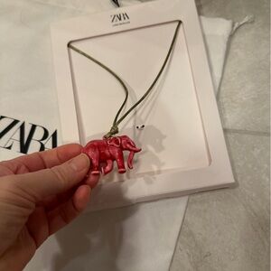 Zara cord necklace elephant shape
